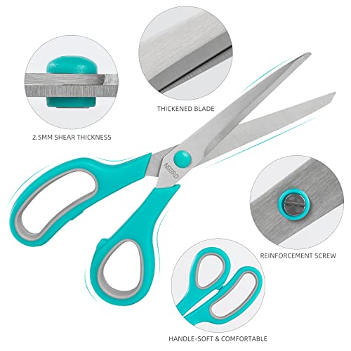 Scissors All Purpose,8.5" Multipurpose Scissors Bulk 3-Pack,Stainless Steel Sharp Scissors