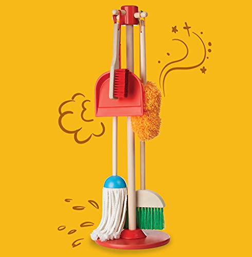 Melissa & Doug Let's Play House Dust! Sweep! Mop! 6Piece Pretend Play Set Frustration-Free Packaging