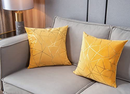 Pack of 2 Cushion Cases Throw Pillow Covers Modern Shining Gilding Geometric Pattern