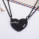 Father and Son Heart Matching Necklace Set for 2