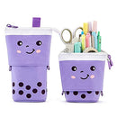 Boba Cute Standing Pencil Case for Kids, Pop Up Pencil Box Makeup Pouch, Stand UP