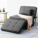 Sofa Bed, 4 in 1 Multi-Function Folding Ottoman Breathable Linen Couch Bed