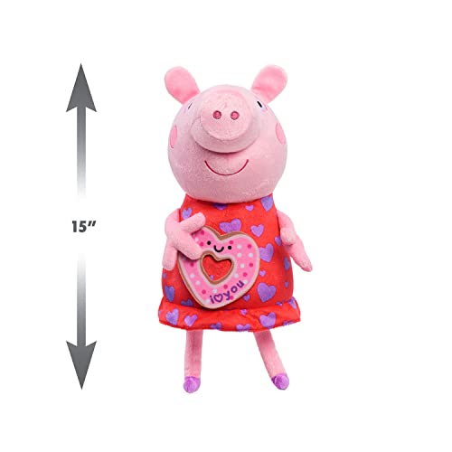 Peppa Pig Large Valentine’s Plush Stuffed Animal, Kids Toys for Ages 2 Up, Gifts and Presents