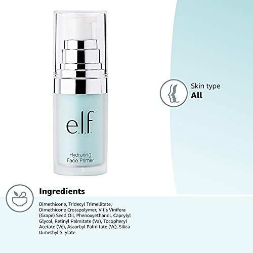 Hydrating Face Primer, Lightweight, Long Lasting, Creamy, Hydrates, Smooths, Fills in Pores