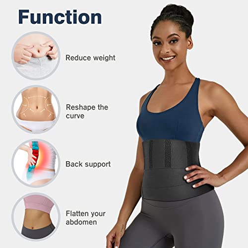 Waist Trainer for Women, Waist Wrap with Tightness Adjustable & Non-Slip, Plus Size