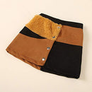 Toddler Baby Girls Leather Skirt Outfits Ribbed Sweater Shirt Tops + PU Leather Dress Fall