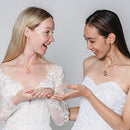 Heart Butterfly Rose Necklace 14k Gold Plated Pendant