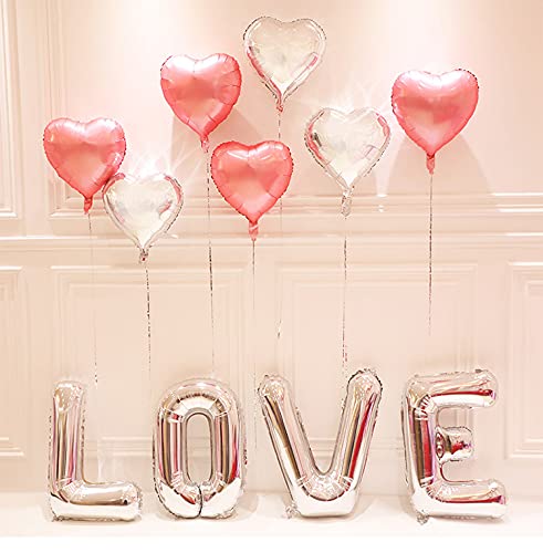 16 Inch Silver Letter Balloons Mylar Foil Alphabet Letter A-Z Balloons Set