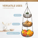 3-Tier Hanging Basket Fruit Organizer Kitchen Heavy Duty