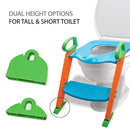 Potty Training Seat with Ladder & Upgraded Splashguard - Toilet Step Stool for Kids