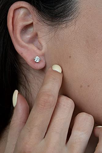 14k Gold Round Cut 1ct Lab Grown Diamond Stud Earrings
