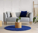 Navy Blue Rug for Bedroom,Fluffy Circle Rug 5'X5' for Kids Room,Furry Carpet