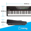 61 Key Digital Piano Keyboard with Semi Weighted Keys, 20W Speakers, 10 Voices, Split