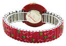 Christmas Stretch Watch with Special Design on Band (Christmas Candy Red)