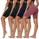 Sundwudu 4 Pack Biker Shorts for Women - 8” High Waist Summer Yoga,Running,Workout Shorts