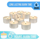 Long Burning Tea Light Candles, 6 to 7 Hour Extended Burn Time, White
