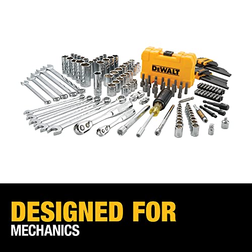 DEWALT Mechanics Tools Kit and Socket Set, 142-Piece, 1/4 & 3/8" Drive, MM/SAE
