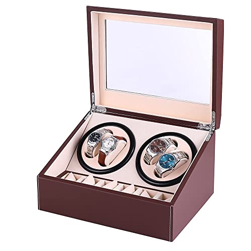 Automatic Watch Winder Display Box, 4+6 Leather Rotating Display Box