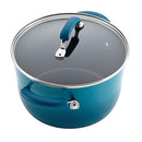 Rachael Ray Brights Nonstick Cookware Pots and Pans Set, 14 Piece, Marine Blue