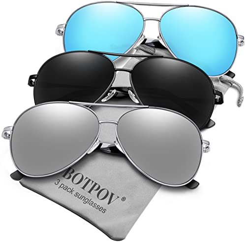 Aviator Sunglasses for Men Women Polarized UV400 Protection Mirrored Lens