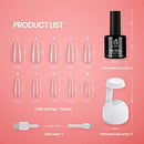 Nail Tips and Glue Gel Nail Kit, 2 In 1 Nail Gel and Base Gel  ,Acrylic Nail Kit