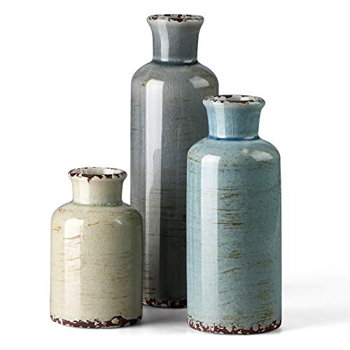 Ceramic vase 3 Piece Set, Small vase for Country Home Decoration, Modern Farmhouse Decoration