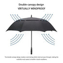 62 Inch Automatic Open Golf Umbrella Extra Large Oversize Double Canopy Vented