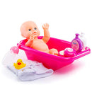 8 Piece Doll Bath Set with Doll, Crib-Shaped Bathtub, Robe and Bath Toys Accessories