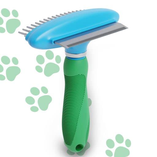 2-in-1 Dog Brush for Shedding & Undercoat Rake Dog Hair Brush - Cat Grooming