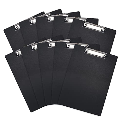 A5 Clipboards 10 Pack Set, Clipboard PVC with Low Profile Clip 7''x 10.2'' Letter Size