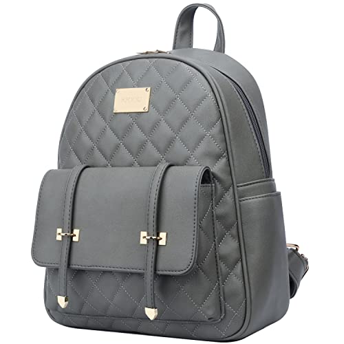Women Small Backpack Purse Synthetic Leather Quilted Mini Daypack Fashion Bookbag