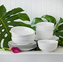 Essential Collection Porcelain Dinnerware and Serveware, 16 Piece Set, Service for 4