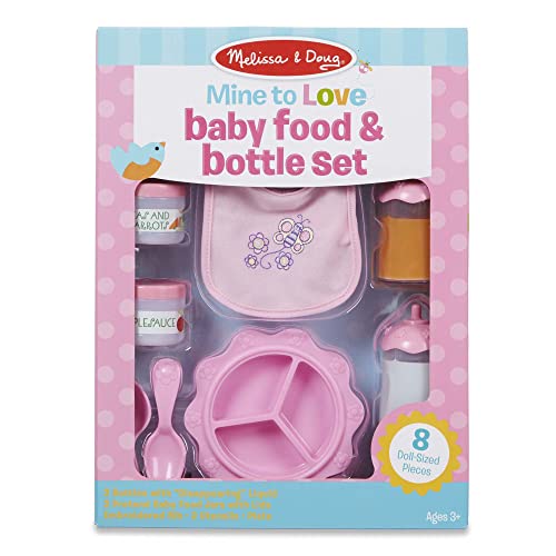 Mine to Love Time to Eat Doll Accessories Feeding Set (8 pcs) , Pink