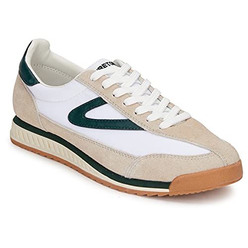 TRETORN Women's Rawlins Casual Lace-Up Sneakers, White/Green, 7