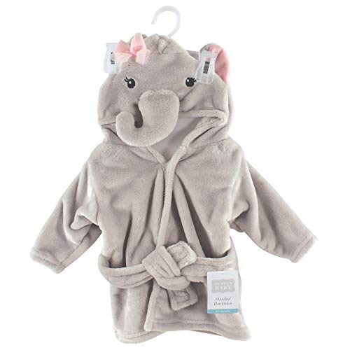 Unisex Baby Plush Animal Face Robe, Pretty Elephant, One Size, 0-9 Months