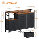 Dresser with 2 Outlets and USB Charging, TV Stand 52''W Larger Dresser for Bedroom ]