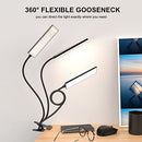 Clip on Light LED Desk Lamp with Eye-Caring LED Light and Metal Clip, 11 Level Brightness