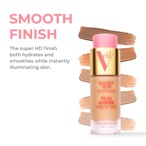 Sunset Skin Liquid Foundation | 4N | Buildable Coverage | Water-Resistant, Hypoallergenic