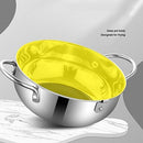 BYBYCD Stainless Steel Deep Frying Pot Japanese Style Deep Frying Pan Tempura