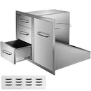 Outdoor Kitchen Door Drawer Combo 29.5" W x 22.6" H x 21.7''D, Access Door/Triple Drawers with Propane Drawer