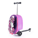 3-D Hardshell Ride On Suitcase Scooter for Kids - Cute Lightweight Kids Carry-On Luggage