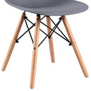 Shell Chair with Wood Legs for Kitchen, Dining, Living Room - Set of 4, Gray