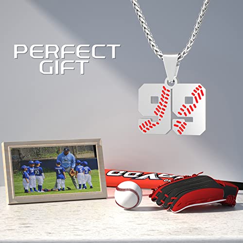 Personalized Baseball Necklaces Baseball Jersey Number 00-99 Necklace