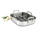 Dishwasher Safe Large 13 x 16-Inch Roaster with Nonstick Rack Cookware, 25-lbs, Silver