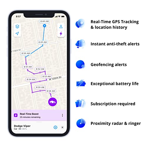 Real Time GPS Tracker - for Vehicles, Cars, Motorcycles, Bikes, Kids - Motion and Tilt Alerts