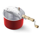 Cook N Home 02699 6-Quart Aluminum Stovetop Popcorn Popper, Red