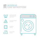 Ticking Stripe Bedspread Shabby Chic Farmhouse Style Lightweight 3 Piece Set King