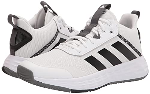 adidas Men's Ownthegame 2.0 Basketball Shoe, White/Black/Grey, 10.5