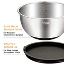 Mixing Bowls Set of 5, Wildone Stainless Steel Nesting Bowls with Airtight Lids, 3 Grater Attachments