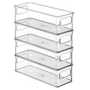 Set Of 8 Stackable Plastic Food Storage Bins - Refrigerator Organizer with Handles